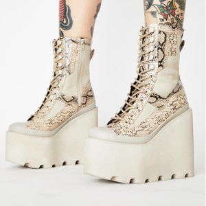 Dolls Kill Snakeskin Platform Boots